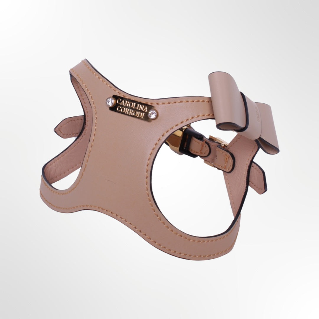 Hundegeschirr Leder mit Schleife