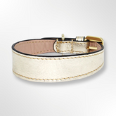 hundehalsband leder gold