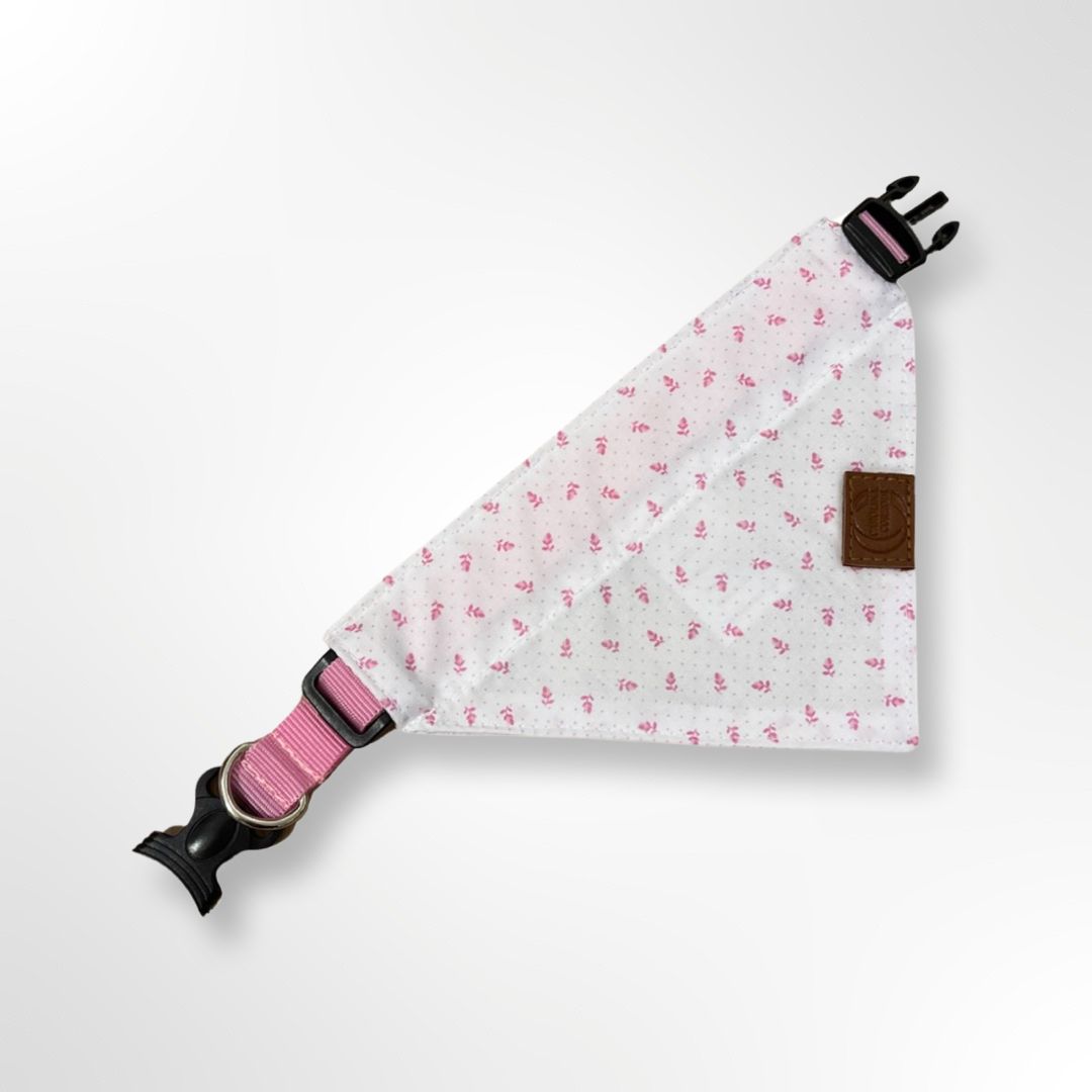 Hundehalstuch-Hundebandana-weiss-rosa