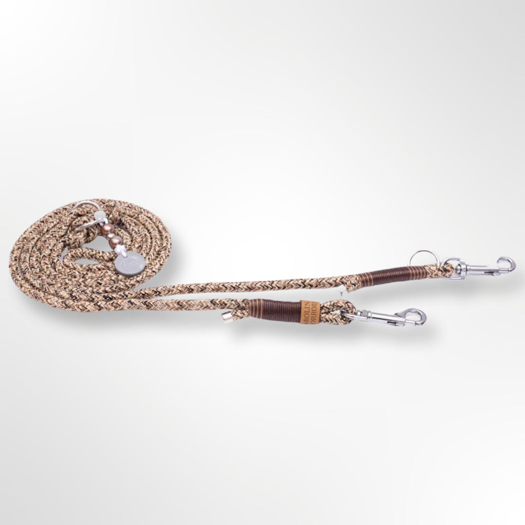 Dog leash Manama (dew leash, beige/brown)