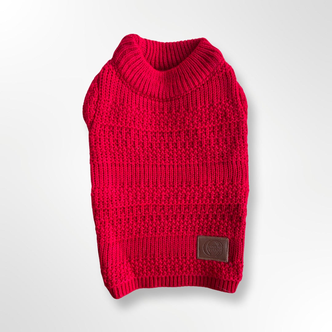 Hundepullover Strick rot