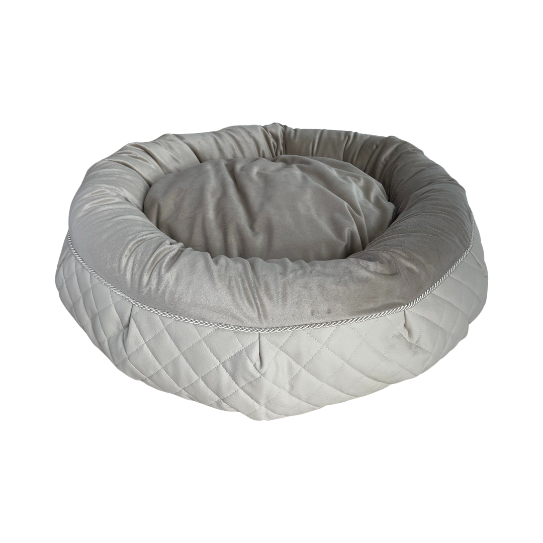 Hundebett Donut beige plüsch