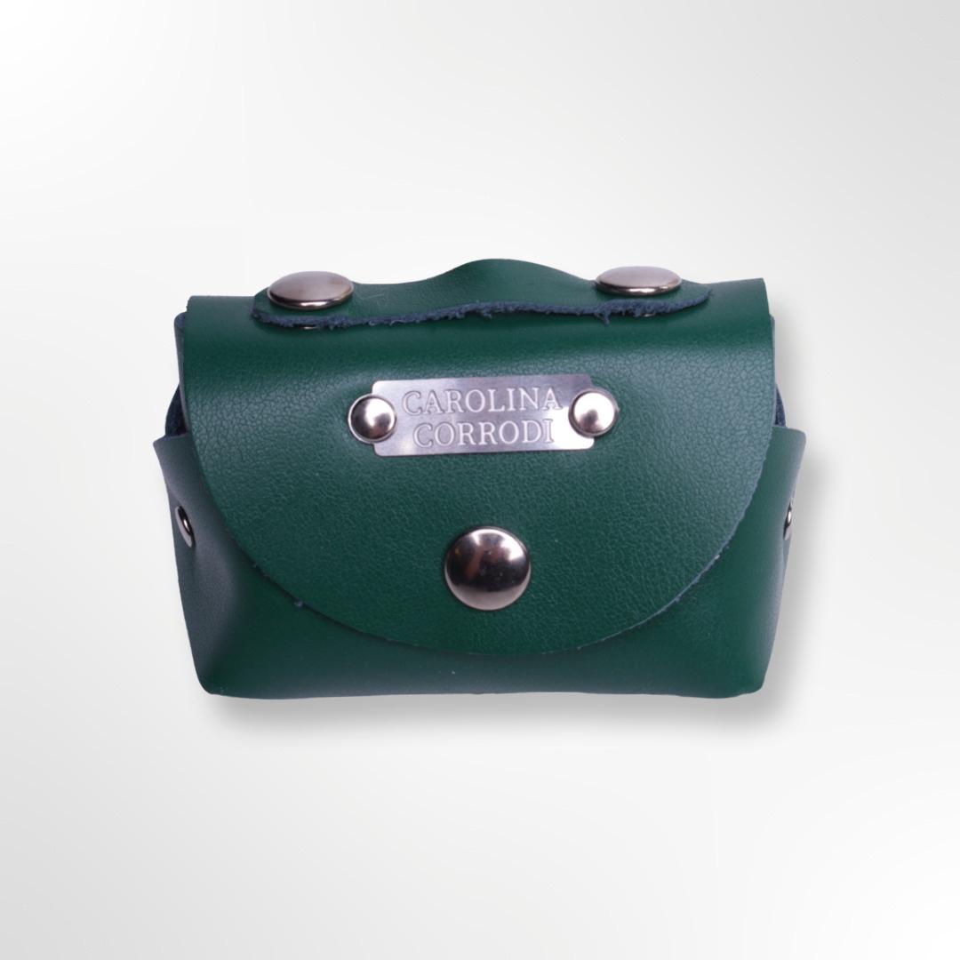 Kotbeutelspender-Leder-grün
