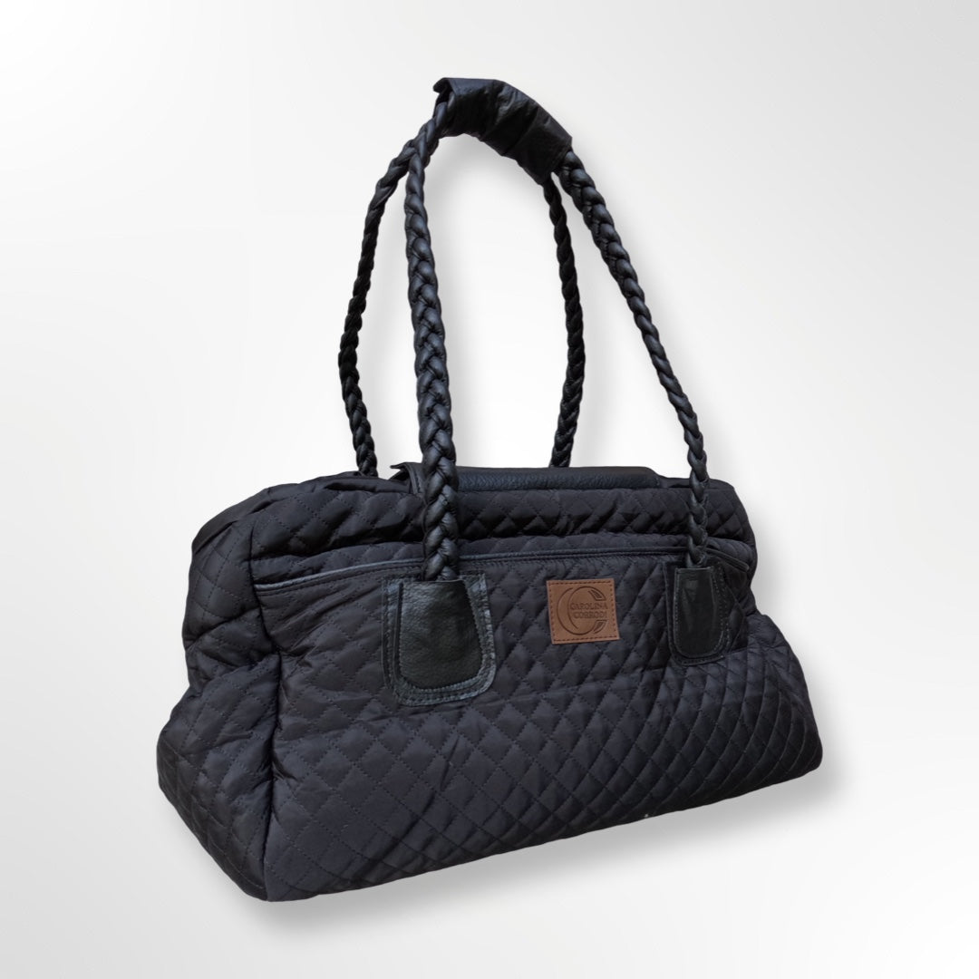 Sommertasche schwarz zusammen als Tragetasche