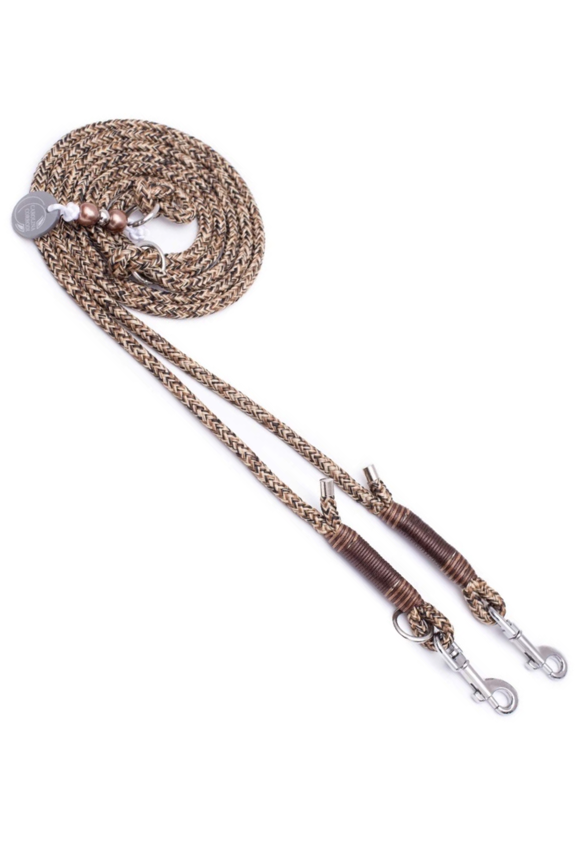 Dog leash Manama (dew leash, beige/brown)
