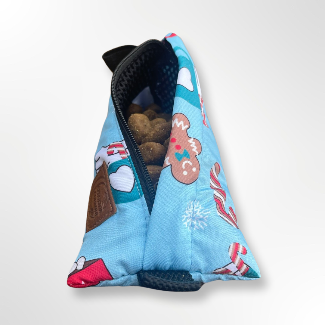 Leckerlibeutel hellblau mit Weihnachtsdesign Carolina Corrodi