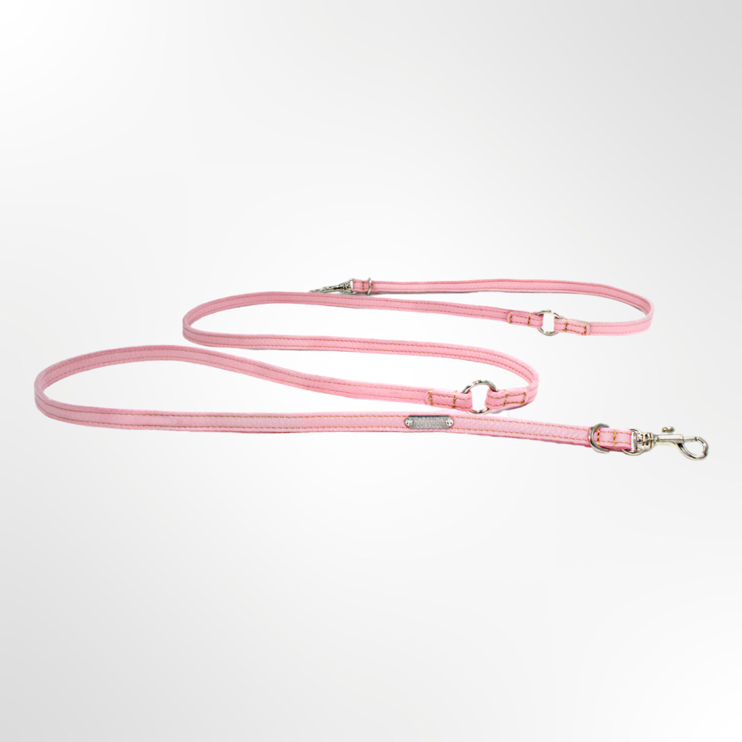 Laisse en cuir réglable / laisse d'épaule (rose)