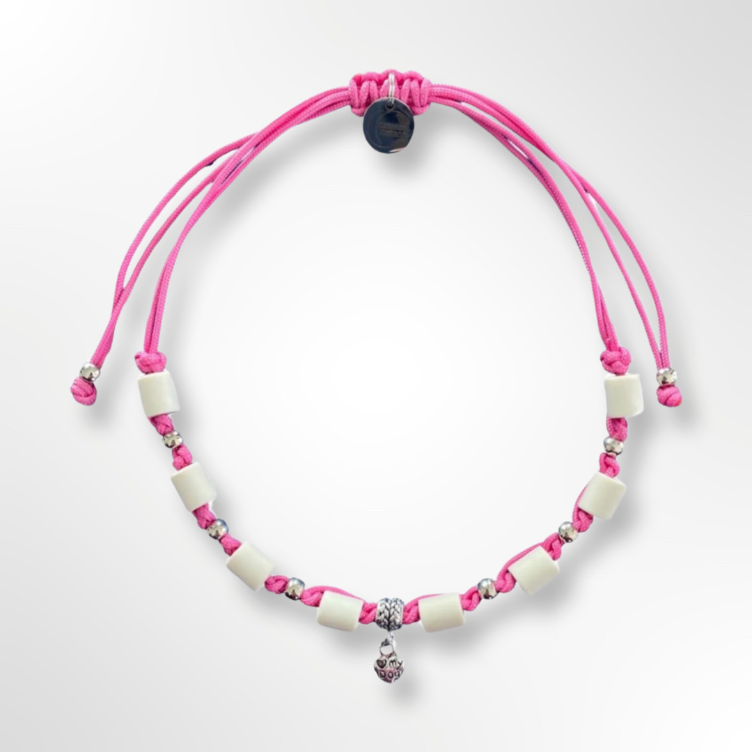 zeckenhalsband fuer hund in rosa mit herz Anhänger