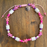 Collier anti-tiques EM avec étoile de mer (rose)