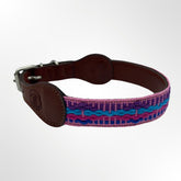 Kunstleder Hundehalsband rosa, lila, blau