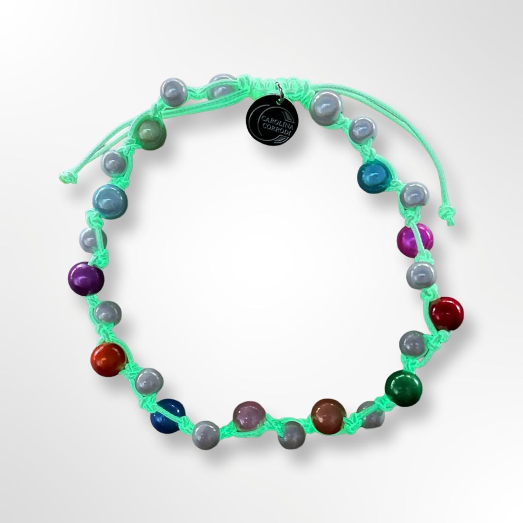 Luminous dog collar (reflective beads &amp;amp; luminous thread)