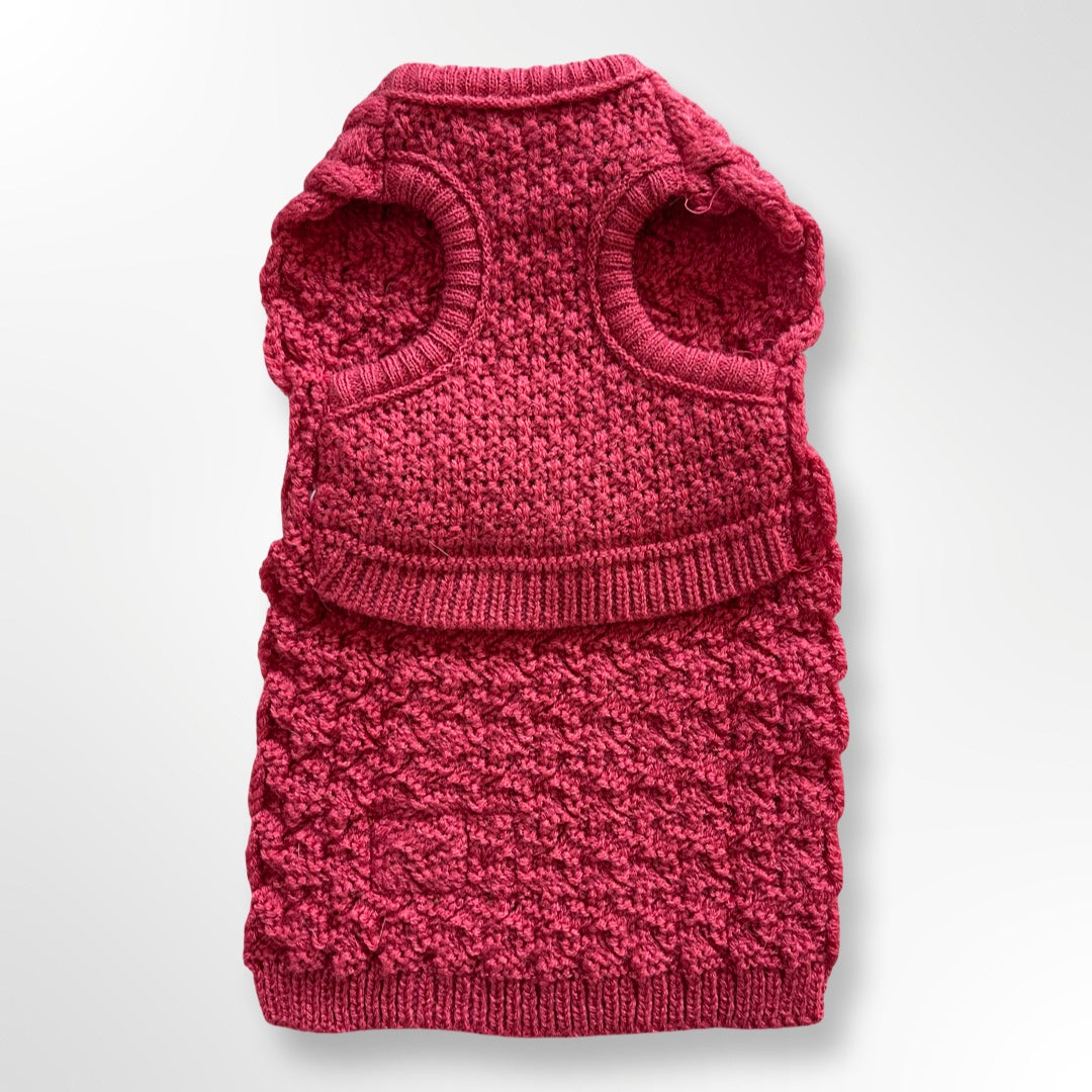 Hundepullover Strick Bordeaux