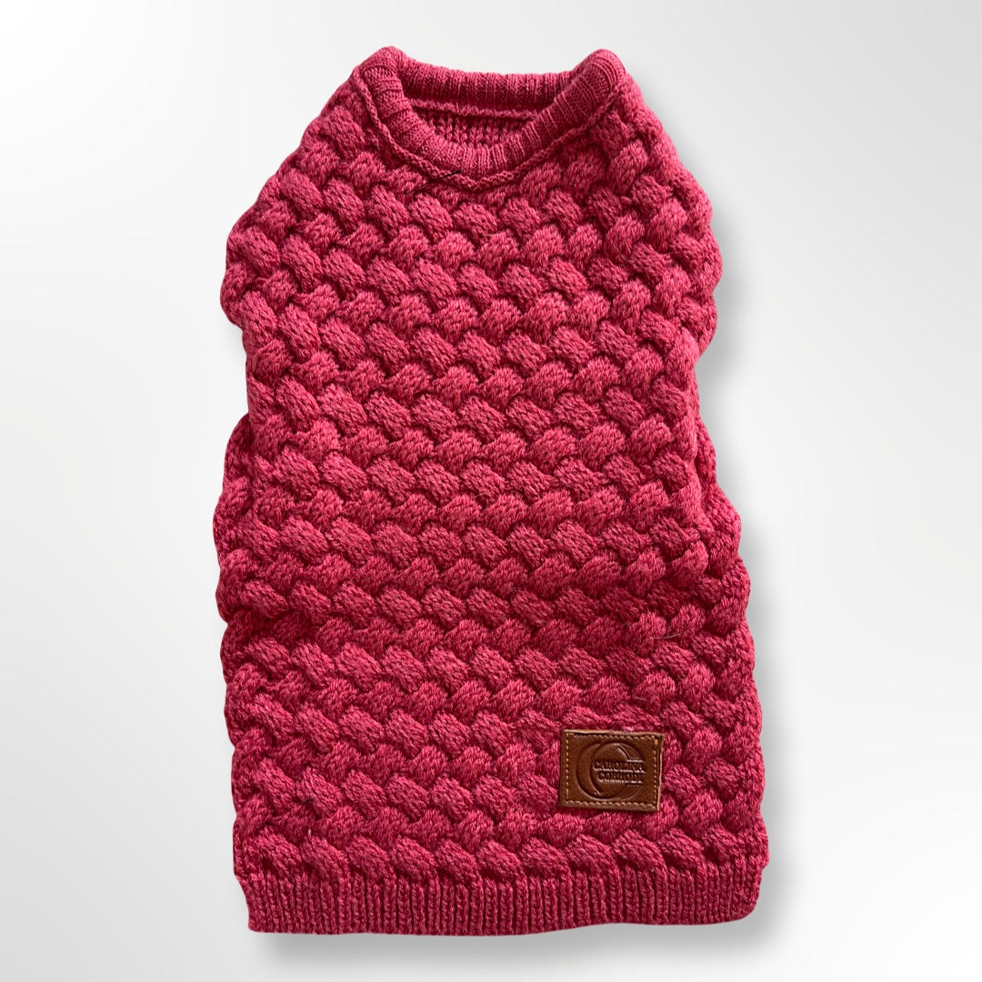 Hundepullover Strick Bordeaux