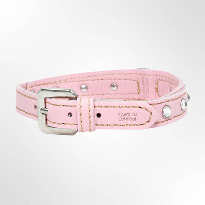 hundehalsband in rosa aus leder