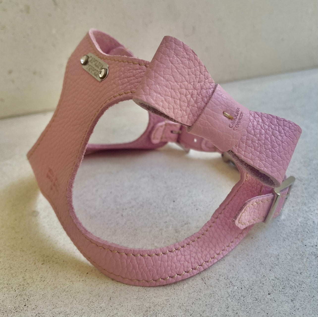 hundegstältli in rosa in leder