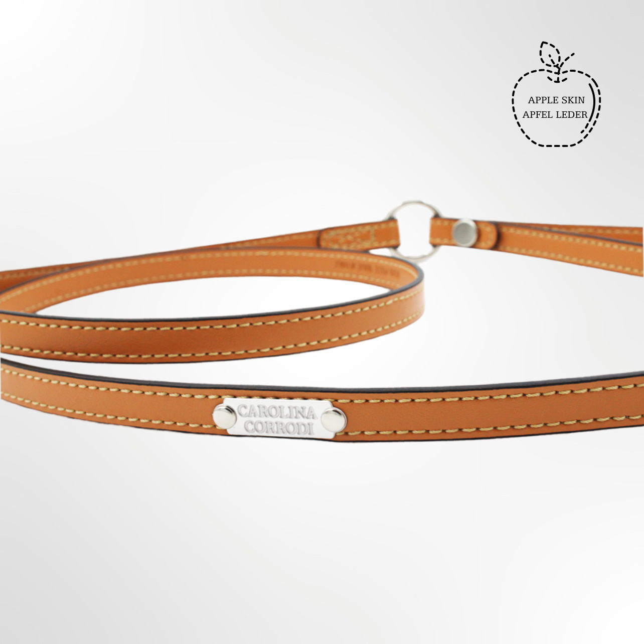 Apple leather dog leash (brown)