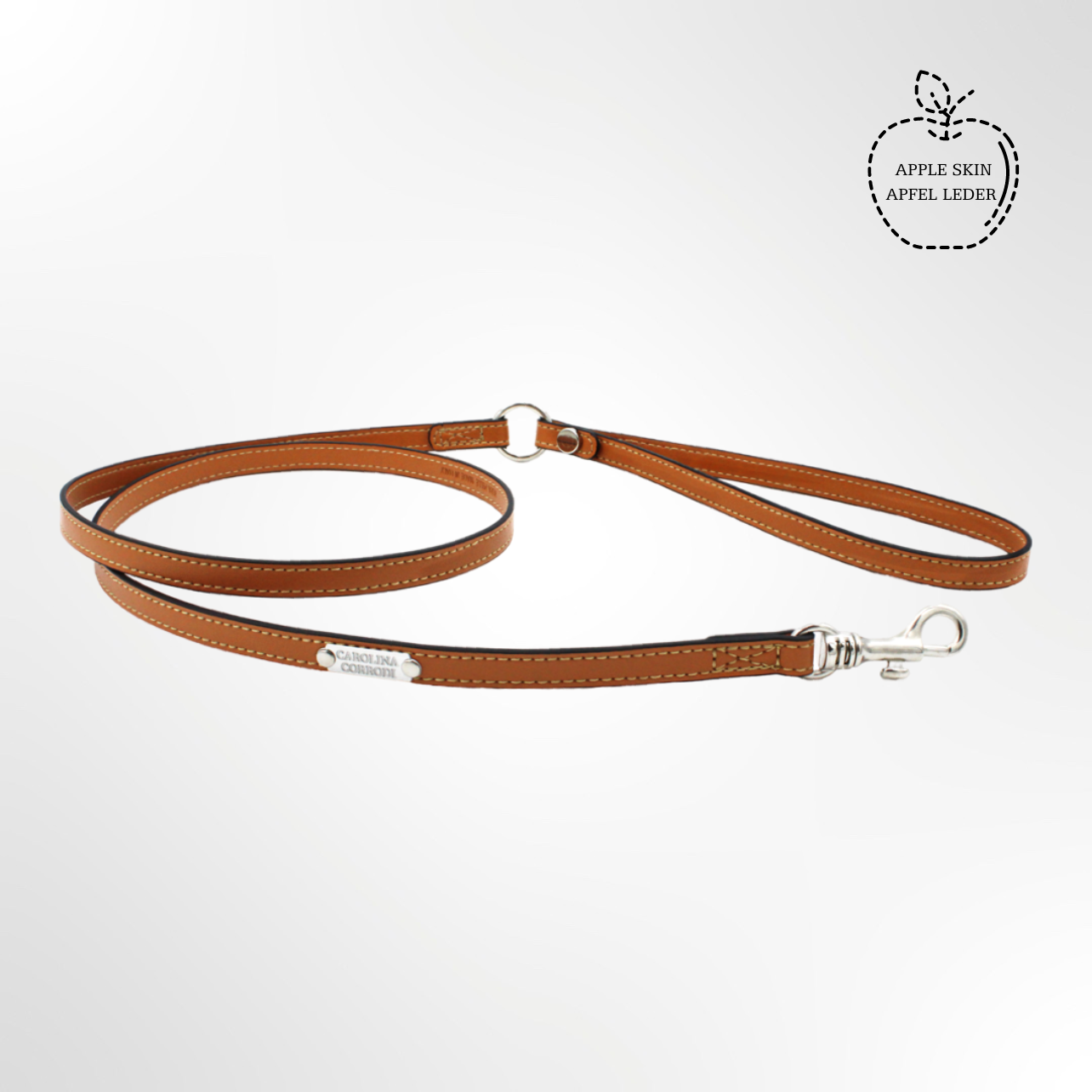 Apple leather dog leash (brown)