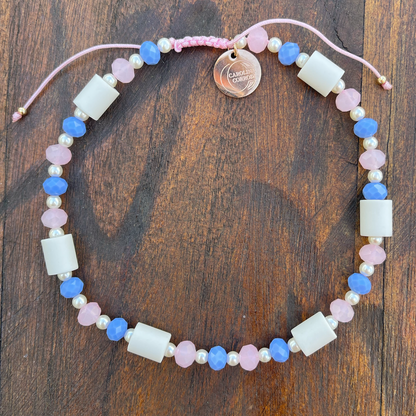 EM tick collar with artificial pastel beads