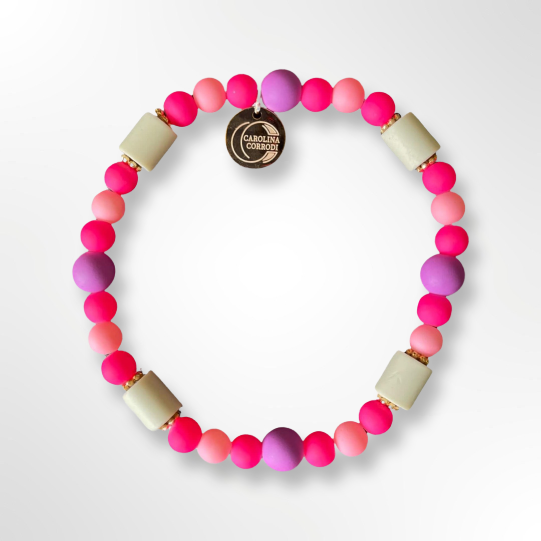 EM-Zeckenhalsband pink-lilafarbene Perlen